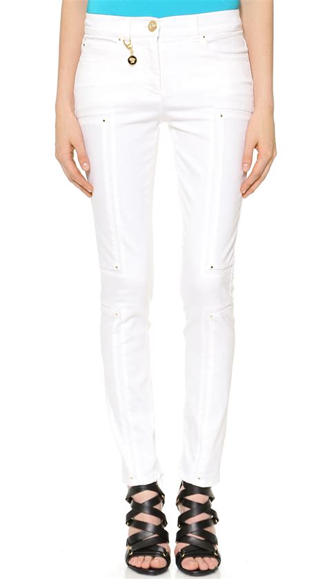 jeans versace bianco